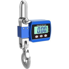 Digitale Kranwaage 1100 lb/500 kg Mini-Handheld-Digital-Industrie-Hängekranwaage mit Haken, elektronisches Wiegen for die Jagd auf dem Bauernhof, Angeln im Freien(Blue)