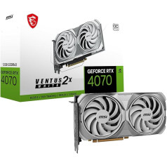 MSI GeForce RTX 4070 VENTUS 2X WHITE 12G OC Grafiskā karte - 12GB GDDR6X (21Gbps/192-bit), PCIe 4.0 - TRI FROZR 3, RGB, NVIDIA AD-Lovelace arhitektūra ar Ray Tracing un DLSS3