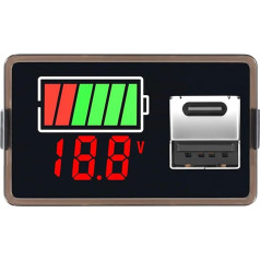 UGCMAFWLU C tipa USB USB DC8-100V 4829 auto akumulatora voltmetrs uzlādes līmeņa indikators litija akumulatora jaudas mērītājs testa displejs LED testeris (krāsa: I tips)