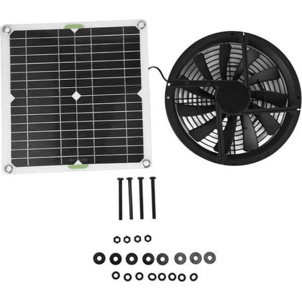 YUANGANGANG 100 W 12 V Solarpanel-betriebener Ventilator, 25,4 cm, Ventilator für Hühnerstall, Gewächshaus, Schuppen, Haustierhaus