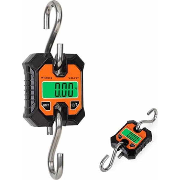 USKI Hängewaage 100 kg Mini Elektronische Kranwaage Heavy Duty Hanging Wiegehaken Steelyard Tragbare LCD Digitale Industrielle Viehwaage