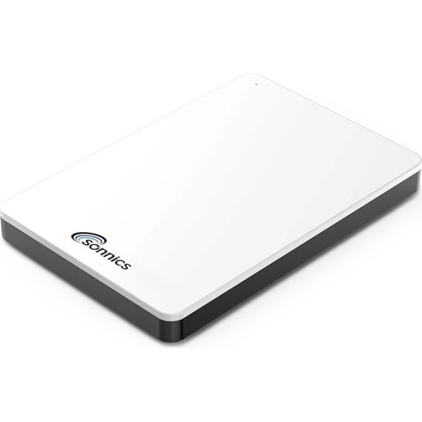 Sonnics 1TB balts ārējais pārnēsājamais C tipa USB 3.1 cietais disks, saderīgs ar Windows PC, Mac, Smart TV, Xbox One/Series X un PS4/PS5