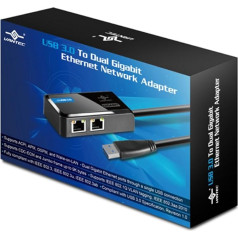 Vantec USB 3.0 auf Dual Gigabit Ethernet tīkla adapteris (CB-U320GNA), melns (Schwarz)