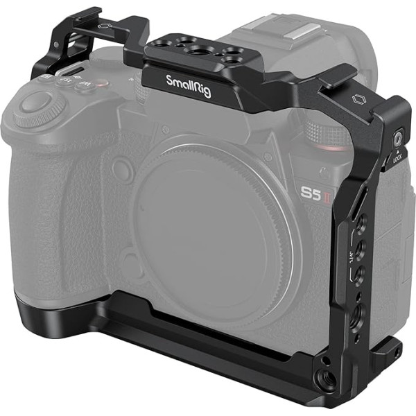 SMALLRIG S5 II / S5 IIX / G9 II būris Panasonic LUMIX S5 II / S5 IIX / G9 II kamerai ar iebūvētiem 2 aukstajiem apaviem un 2 NATO sliedēm Ātrās atbrīvošanas plāksne arca - 4022