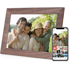 Andoer Digital Picture Frame WiFi 10,1 collu IPS skārienjūtīgā ekrāna elektroniskais bilžu rāmis ar 16 GB atmiņu, automātisku rotāciju, koplietošanu, izmantojot lietotni, un statīvu aizmugurē