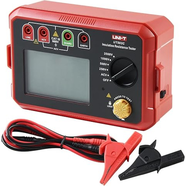 UNI-T UT502C Izolācijas pretestības testeris 2500V 20.0GΩ Izolācijas mērītājs Izolācijas testeris Izolācijas testeris Digitālais megomērs Ohm Tester Automātiskais diapazons ar fona apgaismojumu