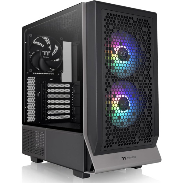 Thermaltake Ceres 300 Mid-Tower E-ATX datora korpuss ar rūdīta stikla sānu paneli, 2 x CT140 ARGB ventilatori, rotējoši PCIe slots, CA-1Y2-00M1WN-00, 3 gadu garantija