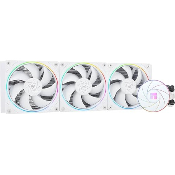 THERMALRIGHT AQUA ELITE 360 White ARGB V2 CPU ūdens dzesētājs, 360 Aio CPU dzesētājs, 3*TL-S12W PWM ventilators, S-FDB gultnis, ARGB smalkas apmales efekts, AMD/AM4/AM5, Intel LGA1150/1151/1200/2011/1700/2 011