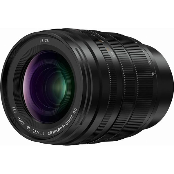 Panasonic LUMIX Micro Four Thirds kameras objektīvs, Leica DG Vario-SUMMILUX 25-50 mm F1.7 ASPH, nepārtraukta diafragma, video veiktspēja, H-X2550