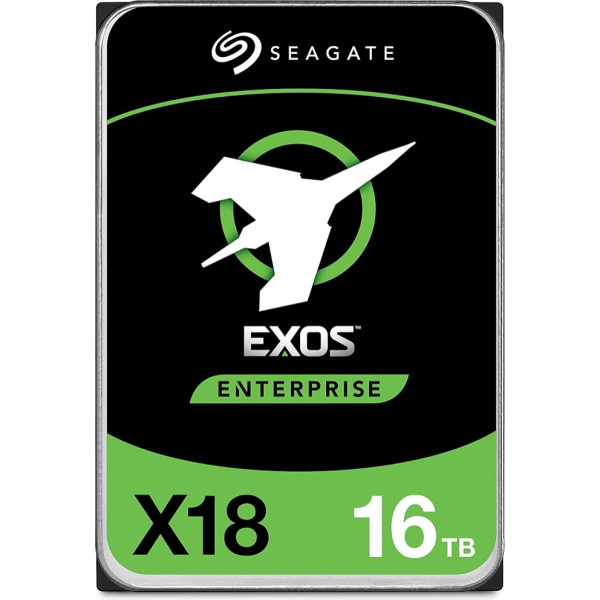 Seagate Exos X18 Enterprise 16TB HDD, CMR 3,5 Zoll, Hyperscale SATA 6GB/s, 7.200 U/min, 512e, 4Kn FastFormat, geringe Latenz mit verbessertem Caching, Modellnr.: ST16000NM000J (vispārīgi pieejams)