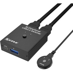 USB 3.0 komutatora selektors, 2 ieejas un 1 izejas / 1 ieejas un 2 izejas divvirzienu USB komutators 2 datoru koplietošanai ar 1 USB ierīci, peli, tastatūru, skeneri, printeri