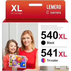 Lemero 540XL 541XL Patronen Kompatibel für Canon Druckerpatronen 540 541 XL Multipack PG-540 CL-541 für Canon Pixma TS5150 TS5151 MG3650S MG3650 MG3150 MG3250 MG3550 MG3600 MG4250 MX475