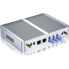 Kinupute Fanless Mini PC, Desktop Computer 12. Alder Lake-N100, up to 3.4GHz, 16G DDR4, 1T M.2 NVME SSD, Windows 11 Pro, Dual LAN, 4K@60Hz Triple Display, 2xHDMI/DP, WiFi6, BT5.1, VESA, WOL