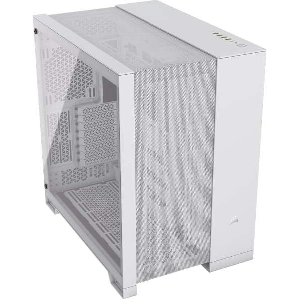 CORSAIR 6500D Airflow Mid-Tower ATX PC korpuss - bez ventilatora - divu kameru dizains - lieliska dzesēšanas elastība - saderīgs ar reversā savienojuma pamatplatēm - balts