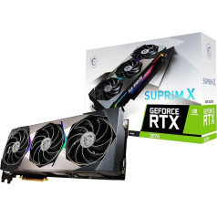 MSI GeForce RTX 3070 SUPRIM X 8G spēļu grafiskā karte - NVIDIA RTX 3070 LHR, GPU 1920 MHz, 8 GB GDDR6 atmiņas