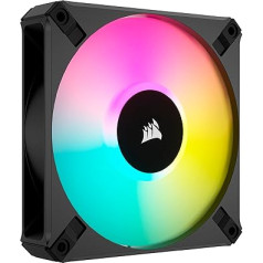 Corsair iCUE AF120 RGB ELITE 120 mm PWM trīs ventilatoru komplekts - astoņi RGB LED Pro Fan - AirGuide tehnoloģija - Fluid Dynamic gultnis - iekļauts iCUE Lighting Node Core kontrolieris - melns