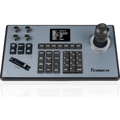 Tenveo Controller PTZ kameras džoistiks 4D IP PoE klaviatūras kontrolieris ar LCD ekrānu, kas atbalsta PoE VISCA PELCO-D/P RS232 RS422 RS485 RS485