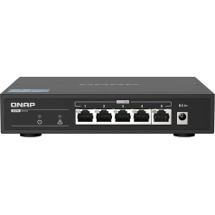 QNAP QSW-1105-5T 5 Port 2.5Gbps Auto-Negotiation (2.5G/1G/100M) Unmanaged Switch, Broadcom Chipset Embedded