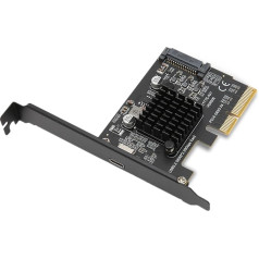 Lazmin112 PCIe-USB 3.2 Gen 2 išplėtimo kortelė, 1 prievadas C tipo GEN2x2 20Gb/s PCI-E 4X adapterio kortelė, skirta ASM3242 pagrindiniam valdikliui, skirta Win 10/11 32/64 Bit