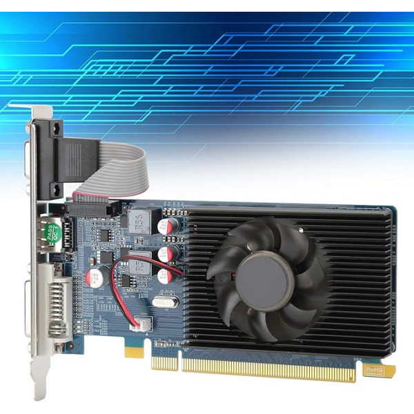 HD6450 2G 64 bitu DDR3 grafiskā karte ar zemu trokšņu līmeni un PCI Express 3.0 slotu Galda datora grafiskā karte