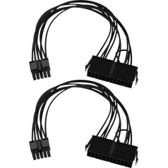 ECSiNG 2 x 24 pin uz 10 pin ATX barošanas kabelis saderīgs ar Lenovo H110 Q170 PC pamatplates barošanas adaptera kabelis 18AWG 32cm