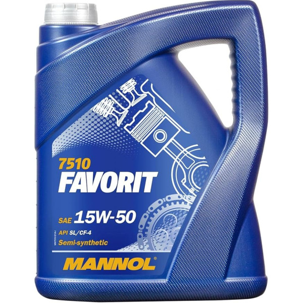 5L Mannol Favorit 15W-50 motoreļļas