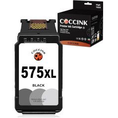 COCCINK PG-575 XL (1 melna) atjaunotas printeru kasetnes Canon 575XL priekš PIXMA TS3550i TS3551i TR4750i TR4751i printerim.