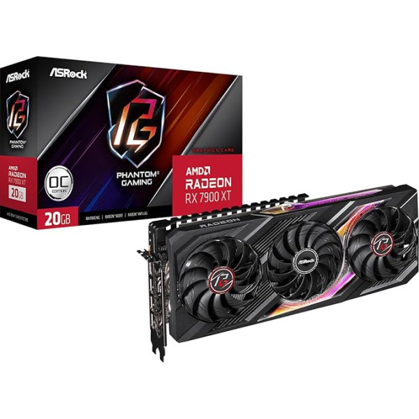 ASRock Vaizdo plokštÄ AMD Radeon RX 7900 XT Phantom Gaming 20GB OC GDDR6 320-bit 3xDP 1xHDMI