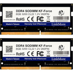 LinkMore 16GB Kit (2 x 8GB) DDR4 3200MH SODIMM (PC4-25600) CL19 1.2V Laptop Memory Module