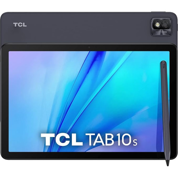 TCL TAB 10s WiFi planšetdators (2021), ieskaitot pasīvo pildspalvu, 10,1 collu FHD displejs, astoņkodolu procesors, 8000 mAh akumulators, 32 GB atmiņa, 3 GB RAM, 8 MP aizmugures kamera / 5 MP priekšējā kamera, Android 10, krāsa: