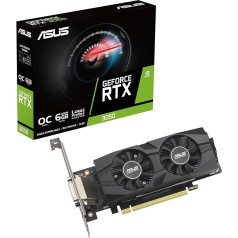 ASUS GeForce RTX 3050 LP BRK OC Edition 6GB GDDR6 (IP5X putekļu izturība, dubultie gultņi, nerūsējošā tērauda kronšteins, PCIe 4.0, DLSS 3, HDMI 2.1, DisplayPort 1.4a, DVI-D un citi)