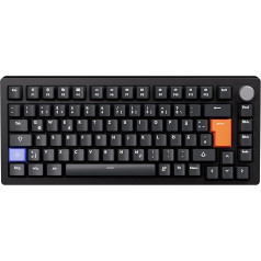 DrunkDeer A75 Rapid Trigger mehāniskā spēļu tastatūra Magnētiskais slēdzis USB vadu 75% TKL RGB 82 taustiņi ISO DE izkārtojums, melns