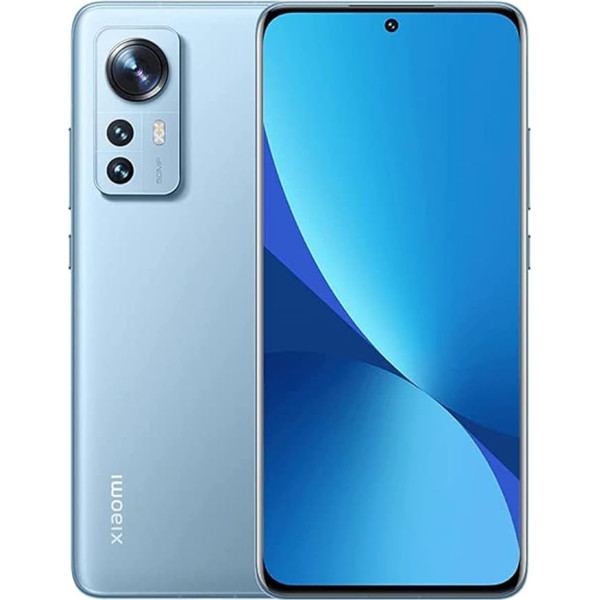 Xiaomi 12 viedtālrunis, 8 + 128 GB, 6,28 collu 120 Hz AMOLED displejs, 50 MP trīskāršā profesionālās kvalitātes kamera, 4500 mAh, zils