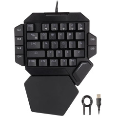 Zunate One-Hand Gaming Keyboard, spēļu tastatūra ar RGB fona apgaismojumu, 35 taustiņi, precīza jutīga vadība, 6 programmējami taustiņi, ergonomisks dizains, pusklaviatūra PC spēlētājiem