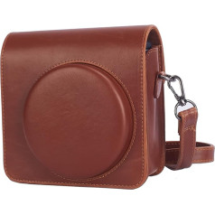 Leebotree SQ40 Instant Camera Case Compatible with Instax Square SQ40 Instant Camera, Camera Bag with Soft PU Leather Material and Shoulder Strap, brown, CAMERA BAG