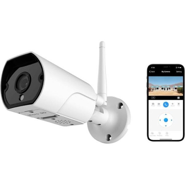 SECUEYE 1920P novērošanas kamera WiFi 10x digitālā tālummaiņa Nakts redzamība Kustības noteikšana Divvirzienu audio IP65 Ūdensizturīga TF karte ierakstīšanai (5MP)