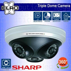 ELRO 3-in-1 pilna 360° skata mājas/biroja/komerciālās iekštelpu dienas/nakts redzamības krāsu CCTV kameras ar 1/4