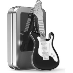 FEBNISCTE Metal Guitar USB 2.0 Stick 16GB 32GB USB Flash Drive with Gift Box, Black 16gb