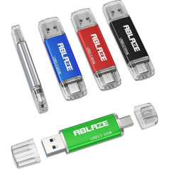 Pack of 5 USB C Stick 32 GB OTG 3.0, ABLAZE Dual Memory Stick 2-in-1 for Type-C Mobile Phone/Smartphone/Laptop/Notebook/PC