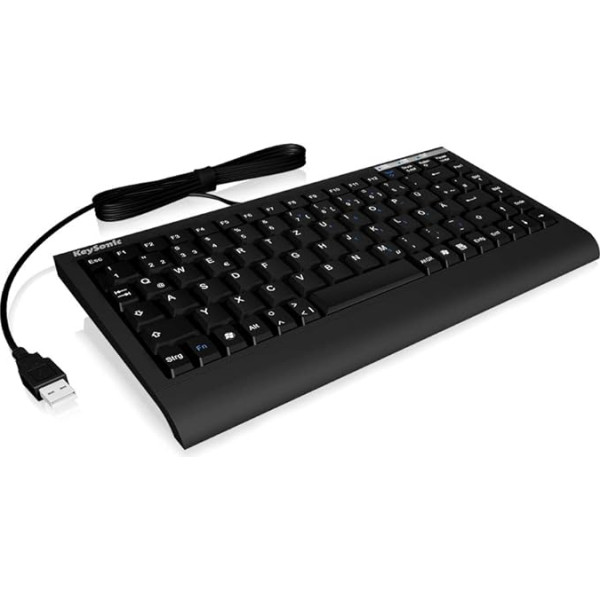 KeySonic ACK-595 C+ Mini tastatūra (PS/2 USB, ASV izkārtojums), melna (schwarz)