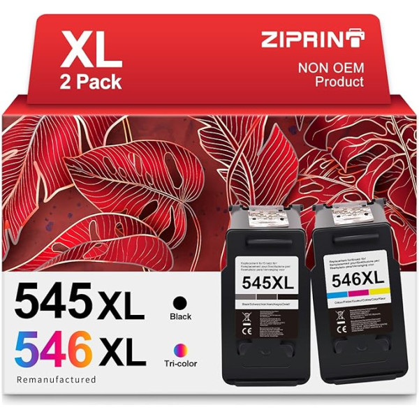 ZIPRINT 545xl 546xl multipakete, kas paredzēta Canon PIXMA TS3350 TR4550 TS3150 MG2550 MG2950 TS3151 TR4500 MX495 (melna, krāsaina)