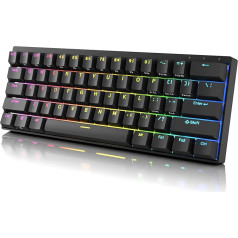 Durgod HK Venus RGB mechaninė žaidimų klaviatūra - 60 % išdėstymas - Dvigubas PBT Cherry profilis - NKRO - C tipo USB - Aliuminio korpusas (Gaterono raudona, juoda)