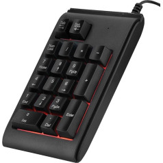 VBESTLIFE USB ciparu tastatūra, pārnēsājama 19 taustiņu 3 krāsu tastatūra, vadu ciparu lauks, mehāniskā spēļu tastatūra klēpjdatoram, portatīvajam galddatoram PC