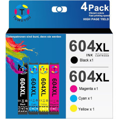 604XL Multipack Ink Cartridges Compatible with Epson 604 604XL Printer Cartridges for Expression Home XP-2200 XP-2205 XP-3200 XP-3205 XP-4200 XP-4205, Workforce WF-2910 WF-2930 WF-2935 WF-2950