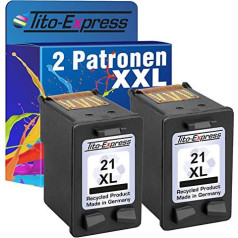 Tito-Express 2 x Чернильные картриджи для HP-21 XL Black PSC 1410 D1455 D1460 D1520 D1530 D2320 D2330 D2340 D2345