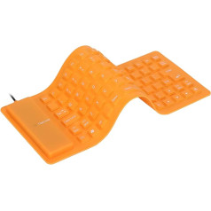 Lazmin112 85 taustiņu izslēgšanas tastatūra, vadu USB silikona tastatūra, ūdens un putekļu izturīga, mīksta silikona tastatūra, salokāmā spēļu tastatūra, mīksta skārienjūtīga tastatūra PC klēpjdatoriem (oranža)