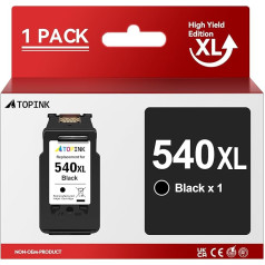 ATOPINK 540 XL melna, PG-540 540XL, saderīga ar Canon printeru kasetnēm 540, saderīga ar Pixma TS5150 TS5151 MG3650s MG3650s MG3650 MG4250 MG3600 MG3550 MG3500 MG3200 MG3150 MG3250 MG3250 MX475 (1 melna)