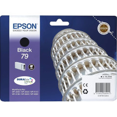 Epson Original T79 Tintenpatrone Pisa, WF-4630DWF WF-4640DTWF WF-5110DW WF-5190DW WF-5620DWF WF-5690DWF WF-5190DW WF-5690DWF WF-5690DWF, (melns)