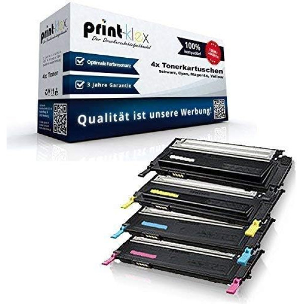 4X Print-Klex Tonerkartuschen kompatibel für Samsung CLP 310 CLP 310K CLP 310N CLP 310N CLP 310NK CLP 315 CLP 315K CLP 315N CLP 315W CLP 315WK Sparset Sparpack XXL - Office Line Serie