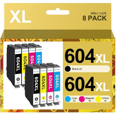 HALLOLUX 604 XL printeru kasetnes, kas saderīgas ar Epson 604 kasetnēm 604XL Multipack, kas paredzētas Epson XP 2205 Epson XP 3200 printeru kasetnes, kas paredzētas Epson XP 4200 XP 3205 XP 4205 Workforce WF 2930